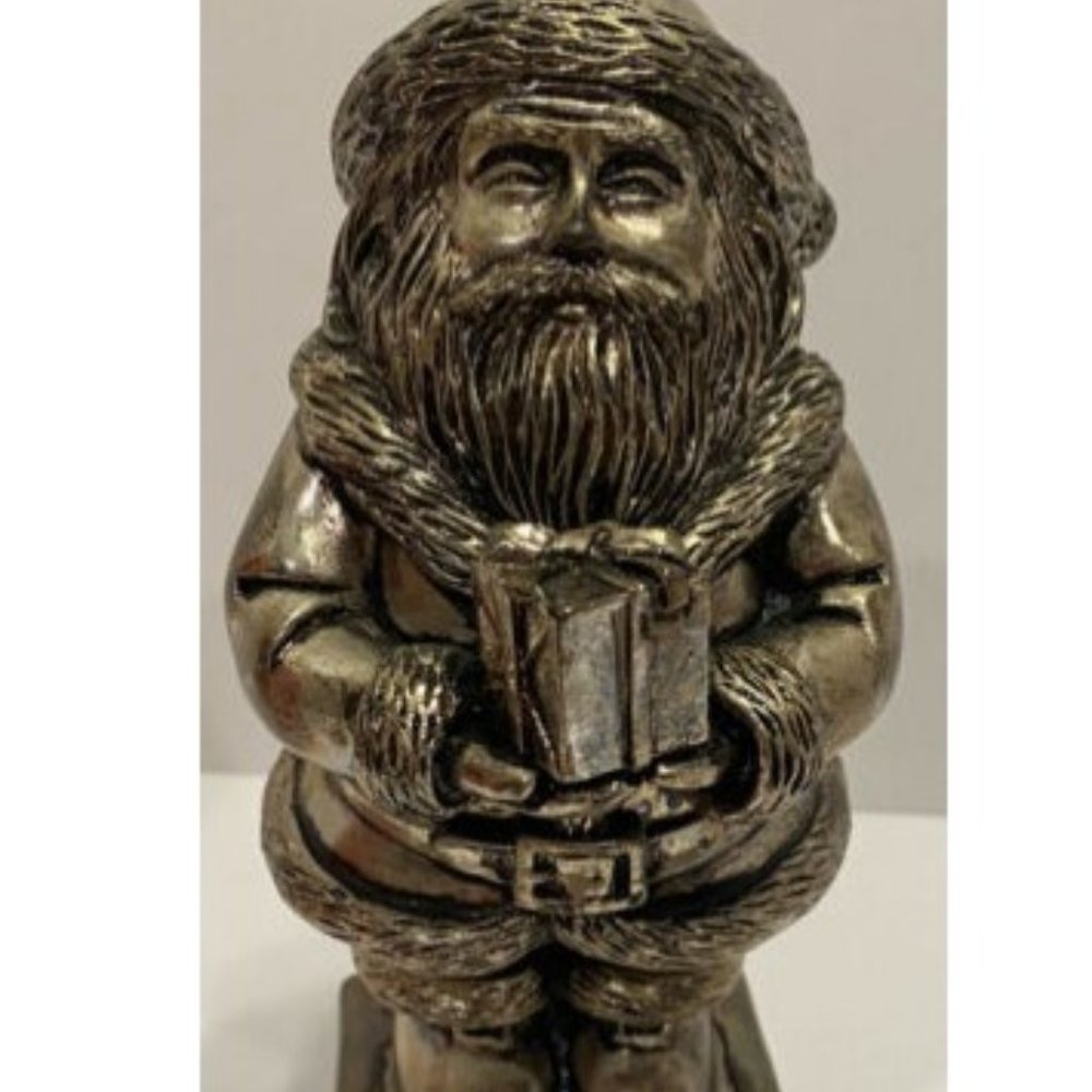Vtg Foleys Home For The Holidays Silver Tone Musical Santa Claus Coming To Town